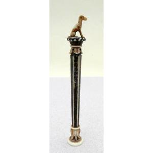 Luxurious Tiny Instrument, Carved Deer Antler, 19th Century