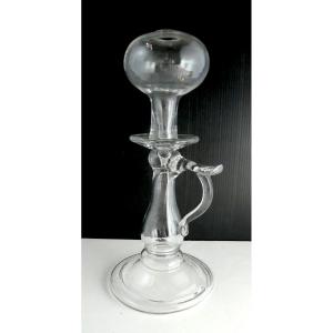 Provençal Hollow Foot Lamp, Blown Glass, Rare 19th Century Model