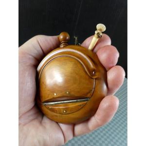 Turned Boxwood Snuff Treen, Late 19th C, Amazing Model