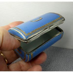 Louis XV Mounted Silver Box, Barbeau Blue Enamel From The Fromery Workshop, Berlin