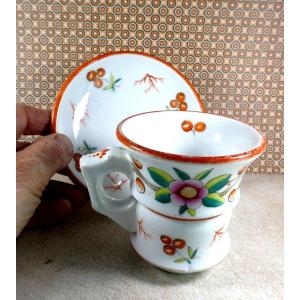 Brûlot De Comptoir, Porcelaine De Normandie, Vers 1840, Rare 
