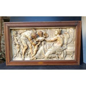 Large Stucco Fresco: Allegory Of Charity, Late 19th Century Edition 