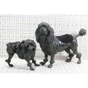 Painted Vienna Bronzes, Two Black Poodles, Marked (geschutzt), 19th Century