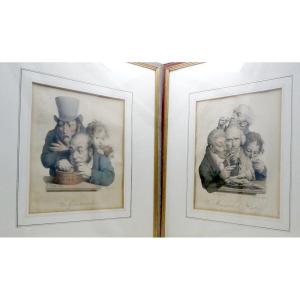 Gastronomy And Caricature; The Gourmands, The Oyster Eaters, Boilly, 1824/25