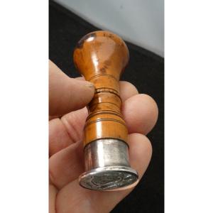 Comtal Seal, Silver And Turned Boxwood, 18th Century, A Beautiful Seal 