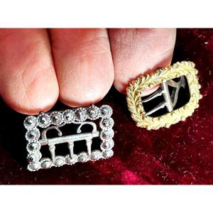 Hidden Love Jewelry, Directoire And Empire Period, 2 Garter Buckles