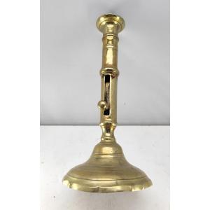 Tall Turned Bronze Candlestick, George II Period