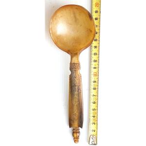 Horn Wedding Spoon, Switzerland Or Austria, 18th-19th Century, Folk Art