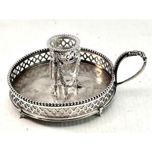 Louis XVI Style Openwork Gallery Chambermaid, Silver, Netherlands, 19th Century