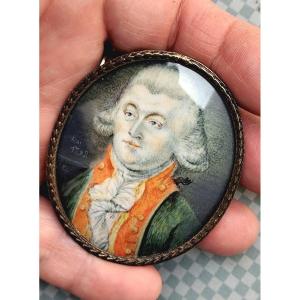 Oval Miniature, 1792, Man In Suit