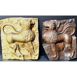 Renaissance Heraldic Lion, Large Double Decorator's Mold, Circa 1860,