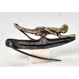 Mermaid Lighter, Iron And Bronze, Tongs And Pike, France, 17th-18th Century