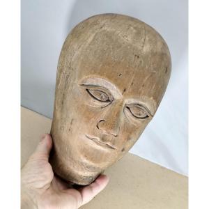 Carved Hat Head, 150 Years Old, As Discovered, Size 57
