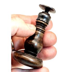 Iron And Wood Wax Seal Turned Into A Mushroom, Count's Coat Of Arms