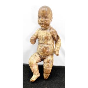 Nativity , Baby Jesus, Life-size, 16th/17th Century Wooden Sculpture, Poor Condition