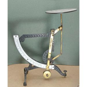 Large Folding Letter Scale, Cast Iron And Brass, Enamel Dial, 19th Century