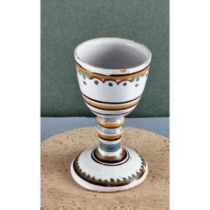 Beautiful Nevers Earthenware Egg Cup, 18th Century