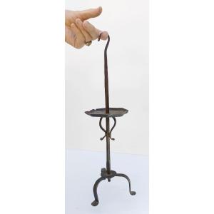 Switzerland, High Wrought Iron Lamp 18th Century, Porte-chaleil Alpine Chalet