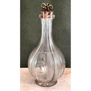 Carafe For 4 Liqueurs Cut Crystal, Le Creusot, Circa 1825