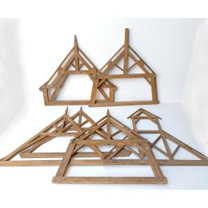 Masterwork Of Charpentier, 6 Different Trusses, Beautiful And Very Decorative Ensemble