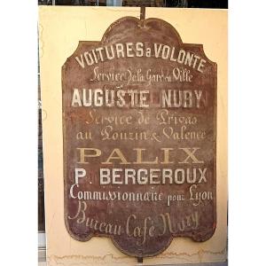 Large Painted Sign, Horse-drawn Carriages In Ardèche Stations, 1900s