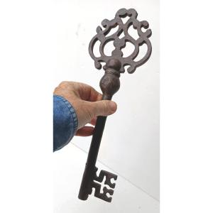 Very Large 19th Century Decorative Key, 34cm, 1kg 