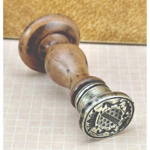 Silver Seal And Boxwood Turned Into A Mushroom, Marquis's Coat Of Arms With Unicorns