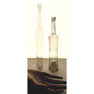 Lightweight Blown Glass: Sample Bottles, 18th Century, Wine, Pharmacy