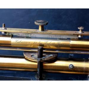 Black Lacquered And Varnished Theodolite, Cabasson Paris, 1880, In A Transport Crate
