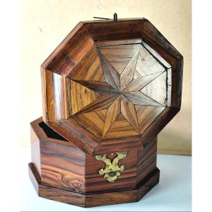 Small Kiosk Box, Inlaid From Precious Woods, Louis XIV Period