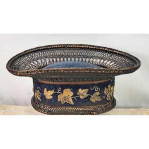 Woven Basket For Holding Pins, Rushes, Silk, And Steel Beads, Circa 1840