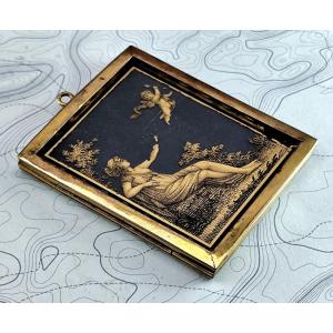 Double-sided églomisé Medallion, Directoire Period, Love Gift
