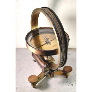 Electromagnetic Compass, Large Bronze Instrument Circa 1875, J. Salleron In Paris