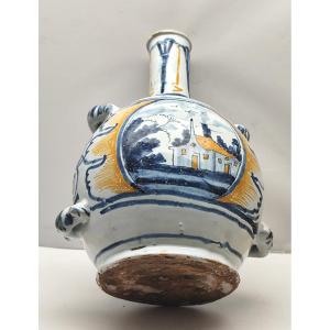 Large Bottle With 4 Handles, 2 Liters, Nevers Faïence , Late 18th Century