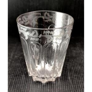 A Blown And Engraved Ribbed Glass Goblet, Bohemia, Circa 1770. 