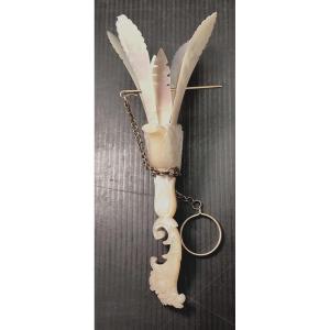 Precious Bouquet Holder (posy), Entirely Mother-of-pearl, Late 19th Century