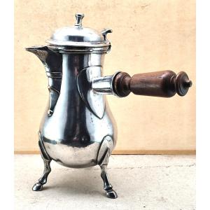 Louis XV Period Coffee Pot, Plated Metal Tripod Base, Good Condition