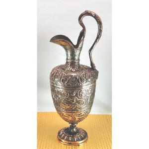 French Renaissance Style: Ewer, Copper-plated Pewter, 19th Century.