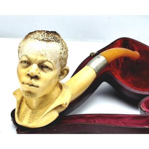 Handsome Métis: Parisian Meerschaum Pipe, 1900, Au Sphinx