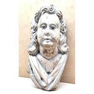 Beautiful Face, Rescued From A Louis XIV Period Baroque Wood Paneling