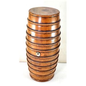 Nice Fruit Wood Turning, 20cm, 19th Century Barrel, Probably Mastered Work