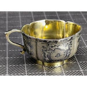 Nice Oval Vodka Charka, Silver Niello, High Quality, 55g