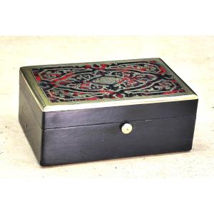 Miniature Red Boulle Marquetry Box, Second Empire Quality
