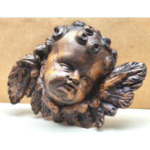 Carved Wood Cherub , 18th Century, Good Condition