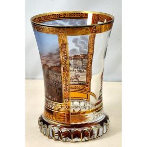 Biedermeier Souvenir Glass, With Translucent Enamel Decoration, Circa 1840
