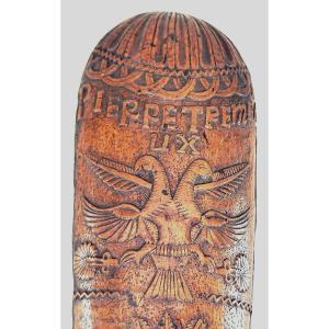 Tobacco Rasp With Two Doves, Fruitwood From 1757, Complete