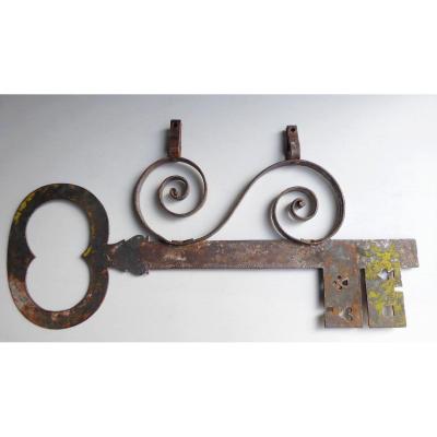 Locksmith Sign , Iron And Iron Sheet, 19th Century
