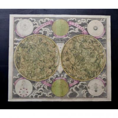 Celestial Planisphere By Georg Christoph Eimmart, 1690, Original Colors