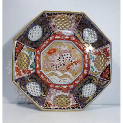 Edme Samson, Paris, Génial Plat Japonisant, Octogonal, Décor Imari