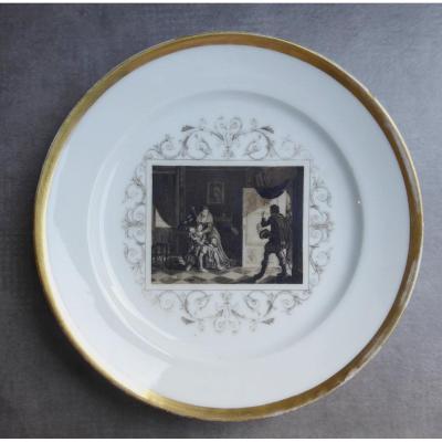 Legros Of Anizy: A Rarity, Legitimist Porcelain Of Paris Plate, Circa 1820